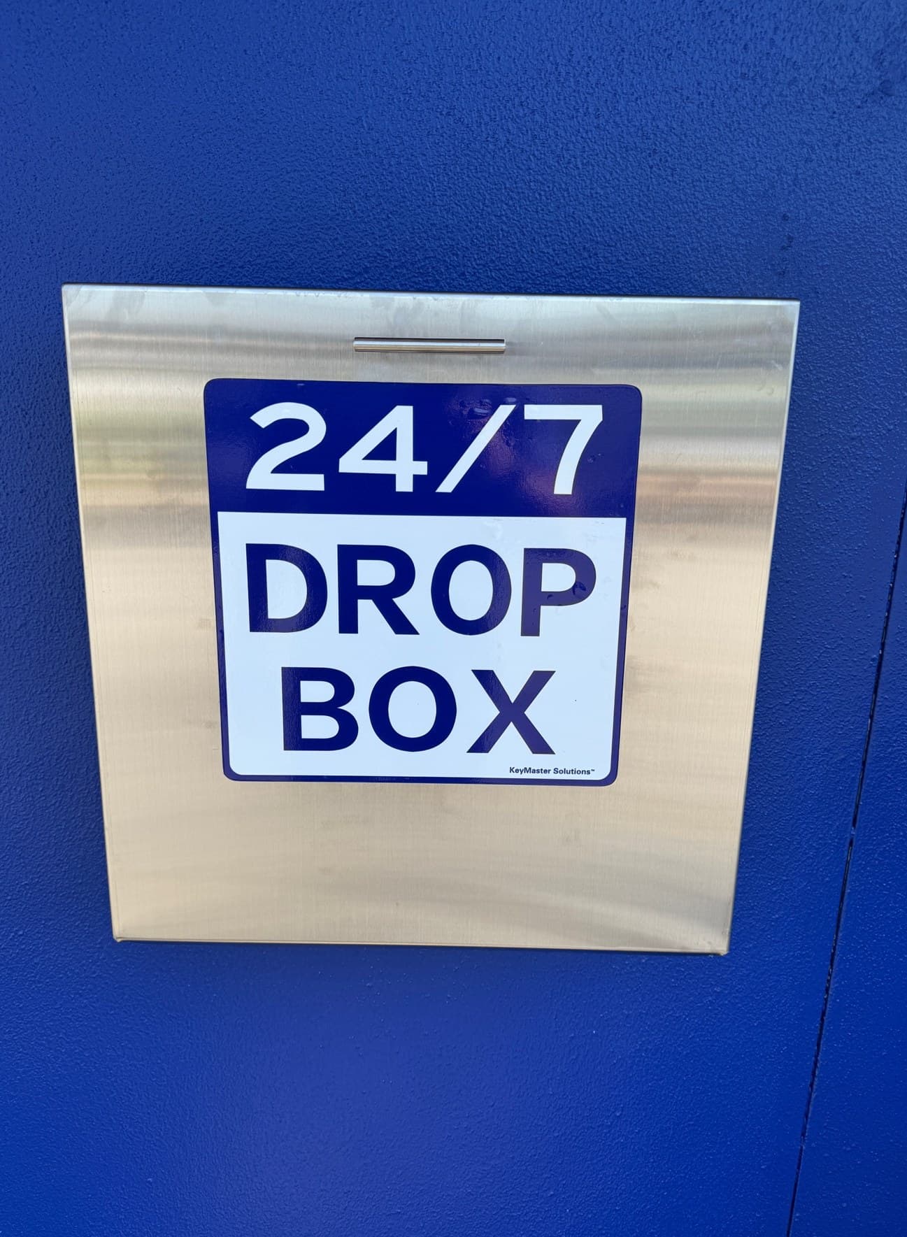 Secure drop box at Advantage Auto Service entrance